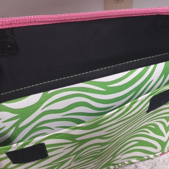 Green and Pink Lap Top Briefcase. - Picture 2 of 6